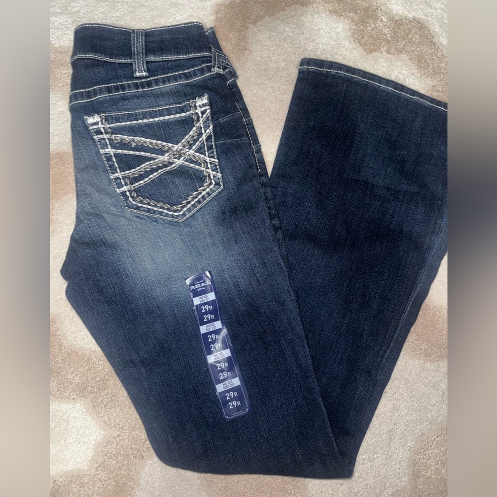 Ariat Women's Dark Blue Mid Rise Boot Cut Jeans
